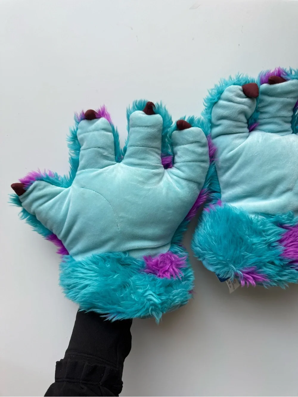 Disney Pixar Monsters Inc Sulley Costume Stuffed Animal Gloves Cosplay Halloween